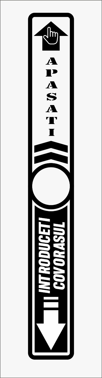 Eticheta sticker suport covorase din inox cu arc